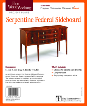 Misc. Supplies Fine Woodworking's Serpentine Federal Sideboard Plan Book