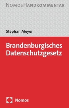 Hardcover Brandenburgisches Datenschutzgesetz: Bbgdsg: Handkommentar [German] Book