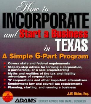 Paperback How to Incorporate-Texas Book