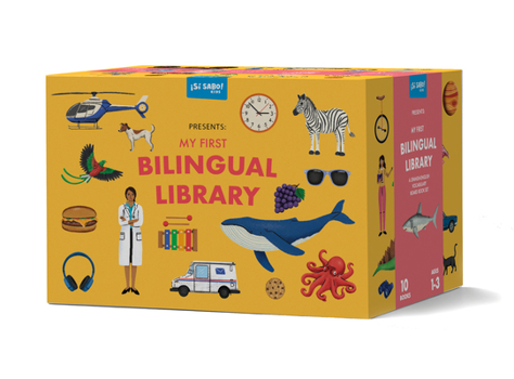 Hardcover My First Bilingual Library: A Spanish-English Vocabulary Board Book Set of Colors, Numbers, Animals, Abcs, and More Book