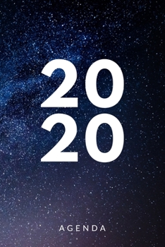Agenda 2020: Agenda para todo el año 2020, sencilla, planificador mensual y semanal, tapa blanda, diseño cielo estrellado
