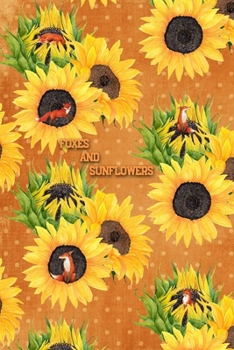 Paperback Foxes and Sunflowers: College Ruled Blank Book