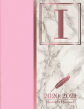 2020-2021 Monthly Planner: Letter I Rose Gold Pink Marble Monogram Planner January 2020 - December 2021 At A Glance 24 Month Dated Initial Diary (8.5” x 11”)