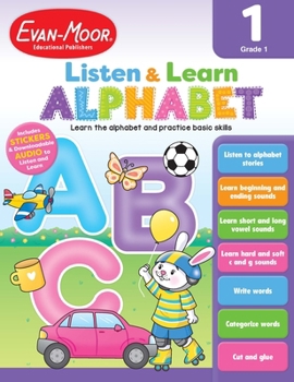 Paperback Alphabet, Grade1 Workbook: Listen and Learn Audio Workbook, Phonics and Word Families Book