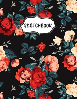 Paperback Sketchbook: Floral Sketching Book To Practice Drawing & Doodling, Artist Paint Pad, Large Blank Pages (8.5 x 11 in) Book