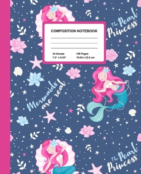 Paperback Composition Notebook: Mermaids Are Real - Wide Ruled Paper Journal - Blank Lined Workbook for Teens Kids Students Girls, for Home School & W Book