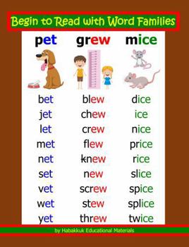 Paperback Begin to Read with Word Families Book