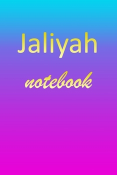 Jaliyah: Blank Notebook | Wide Ruled Lined Paper Notepad | Writing Pad Practice Journal | Custom Personalized First Name Initial J Blue Purple Gold  | ... Homeschool & University Organizer Daybook
