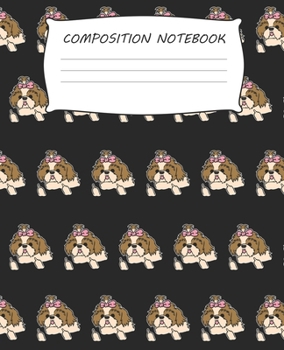 Paperback Composition Notebook: Dog Lover Shih Tzu Pattern Composition Notebook 100 Wide Ruled Pages Journal Diary Book