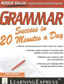 Paperback Grammar Success in 20 Minutes a Day Book