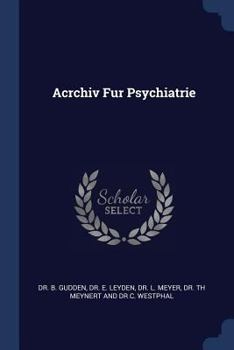 Paperback Acrchiv Fur Psychiatrie Book