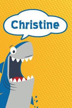 Paperback Christine: Personalized Shark Isometric Dot Paper Notebook for Kids 120 Pages 6x9 Book