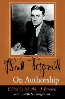 Hardcover F. Scott Fitzgerald on Authorship Book