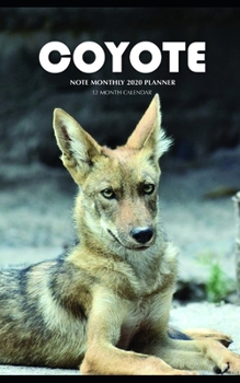Coyote Note Monthly 2020 Planner 12 Month Calendar