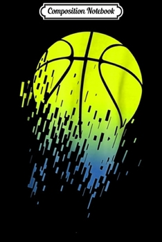Composition Notebook: Disintegrating Neon Green Basketball Urban Graphic Journal/Notebook Blank Lined Ruled 6x9 100 Pages