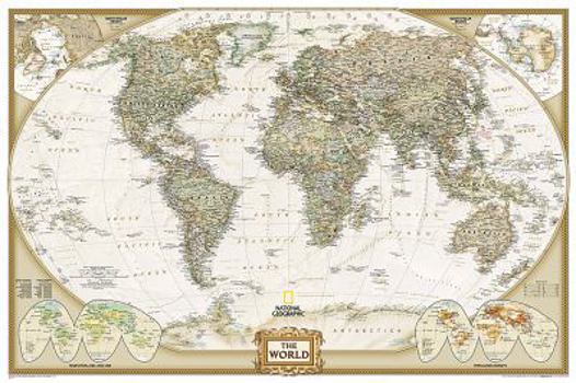 Map National Geographic World Wall Map - Executive - Laminated (Poster Size: 36 X 24 In) Book