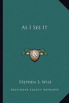 Paperback As I See It Book