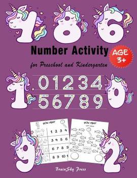 Paperback Number Activity: Essential Writing Practice for Preschool and Kindergarten, Ages 3-5, 6-8, 1 to 50 Numbers Tracing with Unicorns, Numbe Book