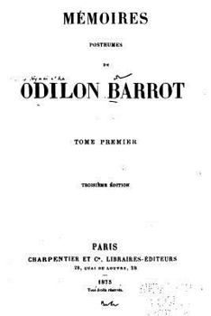 Paperback Mémoires Posthumes de Odilon Barrot [French] Book