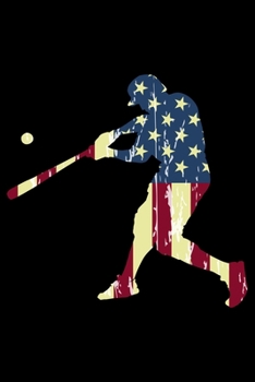 Paperback Composition Notebook: Patriotic American Flag Baseball Lined Notebook Journal Diary 6x9 Book