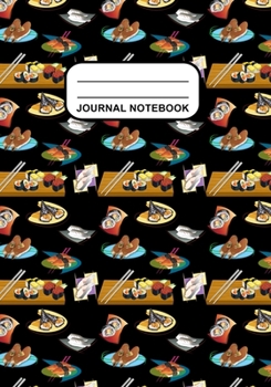 Paperback Journal Notebook: Journal, Notebook, Or Diary - Sushi Pattern Cover Design - 120 Blank Lined Pages - 7" X 10" - Matte Finished Soft Cove Book