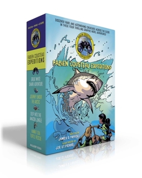 Hardcover Fabien Cousteau Expeditions (Boxed Set): Great White Shark Adventure; Journey Under the Arctic; Deep Into the Amazon Jungle; Hawai'i Sea Turtle Rescue Book