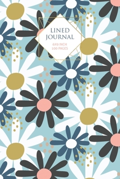 Blue Floral Lined Journal: 100 Page Lined Journal - 6x9 inch (Elitic Journals)