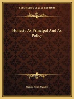 Paperback Honesty As Principal And As Policy Book