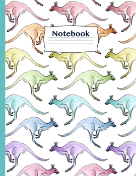 Paperback Kangaroo Notebook: 8.5" x 11" - 120 page Blank Lined Pages Notebook for Australia Love Support and Kangaroo Lovers - Rainbow Design Book