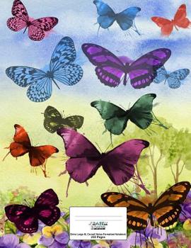 Cornell Notes XL Notebook: 8. 5x11, 250 Page, Extra Large Cornell Notebook : Butterflies Watercolor Cover Design