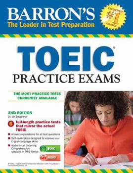 Paperback Barron's Toeic Practice Exams with MP3 CD [With MP3] Book