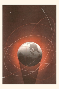 Paperback Vintage Journal Rocket Zooms around the Globe Poster Book