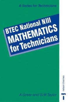 Paperback Btec National N111 Mathematics for Technicians Book