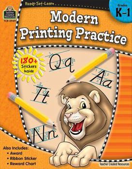 Paperback Ready-Set-Learn: Modern Printing Practice Grd K-1 [With 150+ Stickers] Book