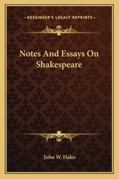Paperback Notes And Essays On Shakespeare Book