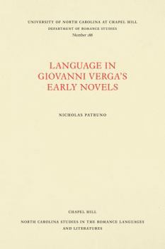 Paperback Language in Giovanni Verga's Early Novels Book