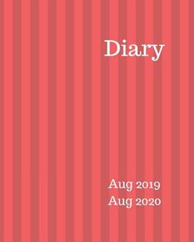 Diary Aug 2019-Aug 2020: 8x10 day to a page academic year diary, hourly appointments and space for notes on each page. Perfect for teachers, students and small business owners. Two tone red stripe des