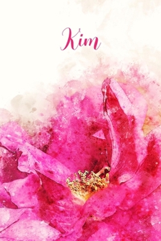 Paperback Kim: Pink Floral Personalized Name Journal for Women 6x9 Book