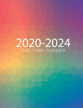 Paperback 2020-2024 Five Year Planner: Degraded Geometry Agenda Schedule Organizer Logbook Journal, 60 Months Calendar, 5 Year Monthly..For The Next Five Yea Book