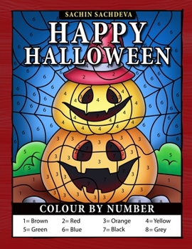 Paperback Happy Halloween Colour by Number: Easy Coloring Book for Kids Ages 4-8 Book