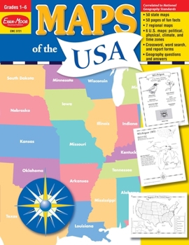 Paperback Maps of the Usa, Grade 1 - 6 Teacher Resource Book