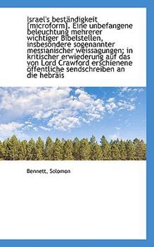 Paperback Israel's Best Ndigkeit [Microform]. Eine Unbefangene Beleuchtung Mehrerer Wichtiger Bibelstellen, in Book