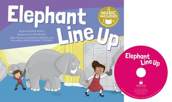 Library Binding Elephants Line Up [With CD (Audio)] Book