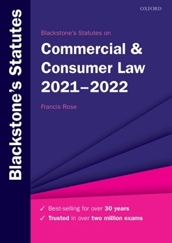 Paperback Blackstone's Statutes on Commercial & Consumer Law 2021-2022 Book