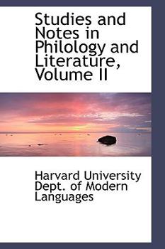 Paperback Studies and Notes in Philology and Literature, Volume II Book