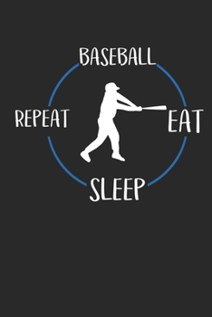 Baseball Eat Sleep Repeat: Notebook 6 x 9 Dotted Dot Grid Journal Gift For Baseballers And Baseball Players (108 Pages)