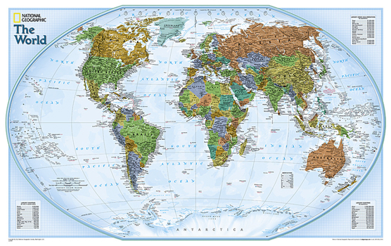 Map National Geographic World Wall Map - Explorer (32 X 20 In) Book