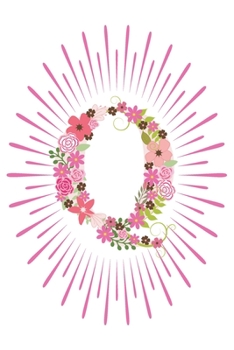 Q: Initial Q Monogram Notebook Journal Gift Pink Floral letter design (Pink Flower Letters Monogram Journals)