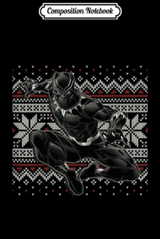 Paperback Composition Notebook: Marvel Black Panther Crouch Ugly Christmas Sweater Journal/Notebook Blank Lined Ruled 6x9 100 Pages Book