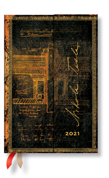 Paperback Paperblanks 2021 Tesla, Sketch of a Turbine Mini 12-Month Book